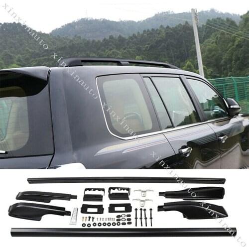 Auto Parts Black Aluminium Roof Rack Luggage Carrier Fit For Toyota Land Cruiser LC200 2008-2020 Car Styling Accessories