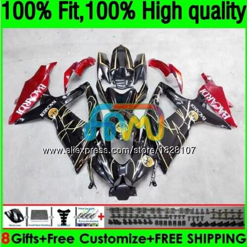 BACARDI red OEM For SUZUKI GSXR 600 750 CC GSX R600 GSXR600 08 09 10 38BS.18 GSX-R600 GSXR-750 K8 GSXR750 2008 2009 2010 Fairing