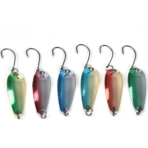 1pc Metallic Sequin Spoon Shape 6 Colors Fishing Sequin Bait With Single Hook Spinner Baits Hard Baits Bass Pike Fishing Tackle