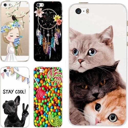 Case For iPhone 5 5S SE Case Silicone Soft TPU Cute Cartoon Pattern Protector Shell For iPhone 6 6S 5 iPhone6S Case Cover Fundas