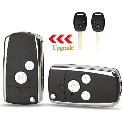 Kutery 10pcs 2/3 Buttons Replacement Modified Flip Folding Remote Car Key Shell Case For Honda Accord Crv Civic Odyssey Pilot
