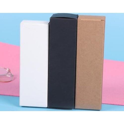 20ml 3.1x3.1x8.3cm Black White Kraft Paper Box for sample cosmetics perfume oil sprays gift box 100pcs