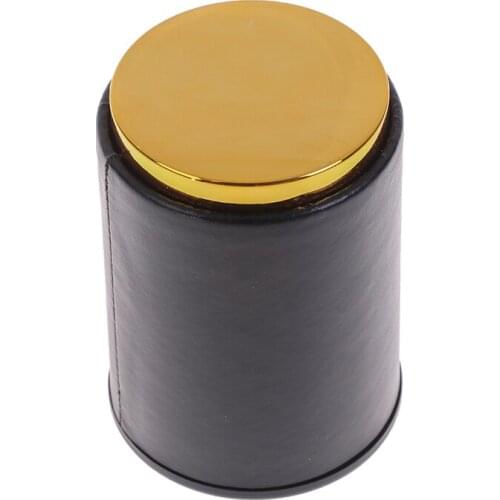 Black PU Leather Dice Cup Solid Color Manual Dice Cup Bar Party Dice Game Accessories Dicebox