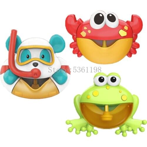 Baby Bath Toys Bubble Machine Crab Bear Duck Music Kids Bath Toy Bathtub Soap Automatic Bubble Maker Baby Bathroom Toys for Kid