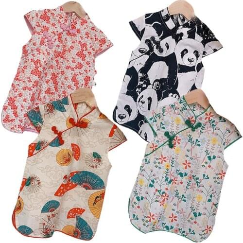 Baby Girl Qipao Dress 1-10 Years Kids Chinese Style Cheongsam Summer Child Knot Button Ethnic Costumes For Holiday Photograph