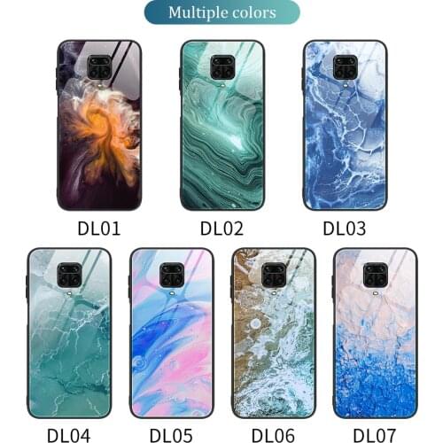 For Xiaomi Redmi Note 9S Case Hard Marble Grain Tempered Glass protective back Cover Case for xiaomi redmi note 9 pro max 9s