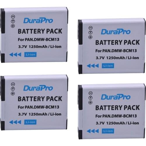 DuraPro 4pcs DMW-BCM13 DMW BCM13 Camera Battery for Panasonic Lumix Dmc-ZS40/TZ60, ZS45/TZ57, ZS50/TZ70, ZS27/TZ37, e TZ41