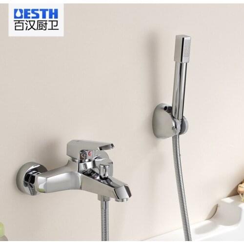 Bath shower head All copper bathroom shower sanlian group leader Mix water valve dark suit