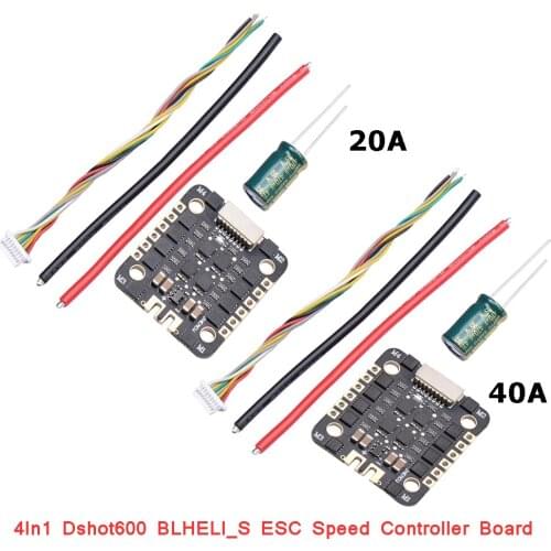 EM-20A / EM-40A 2-6S 20A 40A 4In1 Brushless ESC Dshot600 BLHELI_S ESC Speed Controller Board For FPV RC Drone Racing Quadcopter