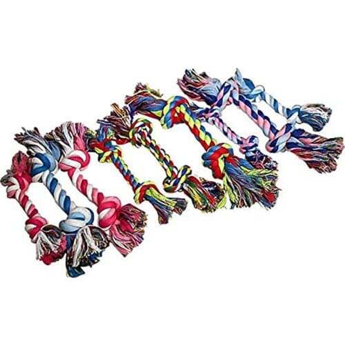 Dog Rope Toy Dog Toys Interactive Double Knot Cotton Rope Toy Dog Teeth Cleaning Bite Toy Puppy Dog Accessories for Small Dogs