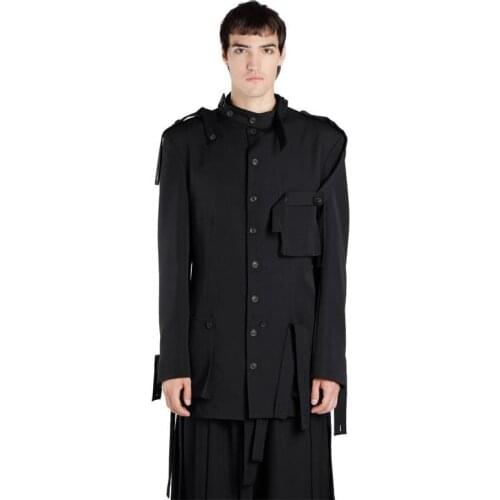 Customized S~6XL New Independent design stage show style ribbon jacket mens and womens casual suit coat