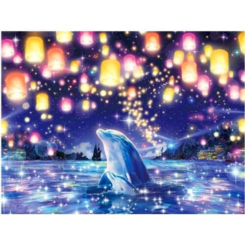 5d candle diamond art mosaic painting sea dolphin beaded embroidery picture rhinestone stickers home decor needlework handcraft