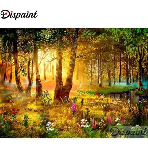 Dispaint Full Square/Round Drill 5D DIY Diamond Painting "dusk tree scenery" 3D Embroidery Cross Stitch Home Decor Gift A21410
