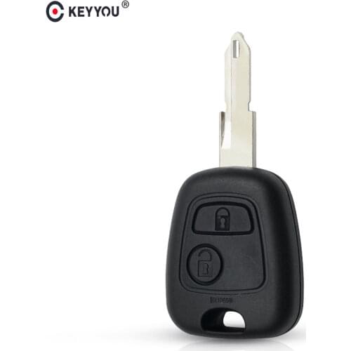 KEYYOU 2 Buttons Replacement Remote Blank Car Key Shell Fob Case For Peugeot 206 307 107 207 407 Auto Key Case