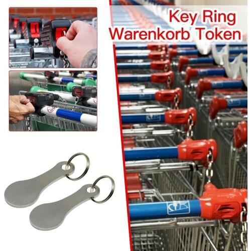 2pcs Ring For Key Keychain Metal Aluminum Alloy Black Shopping Cart Token Keyring Accessories Decor Keyring Hook Dropshipping
