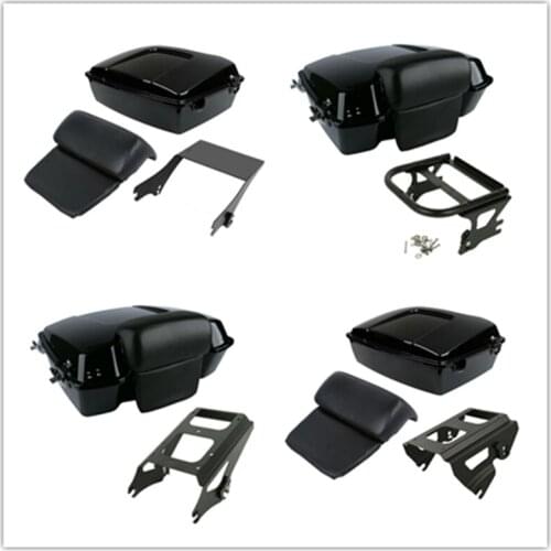 Motorcycle Chopped Tour Pak Pack Trunk Backrest + Luggage Rack For Harley Touring Electra Glide Road Glide 2009-2013