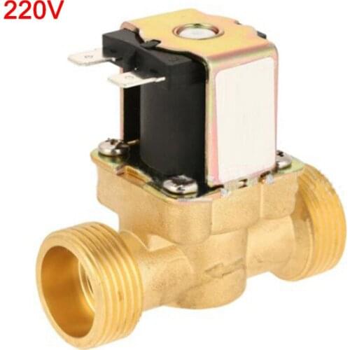 Copper Water Valve AC 220V DC 12V24V Water Solenoid Valve Electric DC N/C Air Inlet Flow Switch for Water Air with filter valve