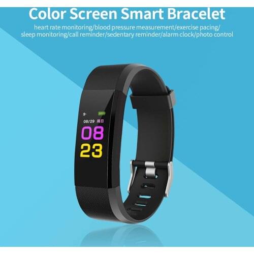Heart Rate Monitor 0.96-inch Touchscreen Smart Bracelet Sports Watch Waterproof Support Movement Track Information Push