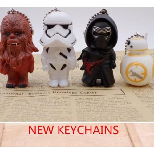 New Star Wars Figures Stormtrooper Kyloren BB-8 Doll Keychain Pendant Anime Action Figures Toys Bag Car Decoration Kids Toy Gift