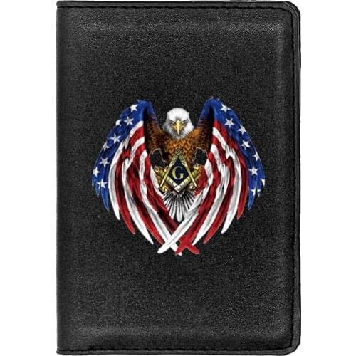 New Arrivals American Eagle Freemasonry Printing Travel Passport Cover ID Credit Card Holder Case