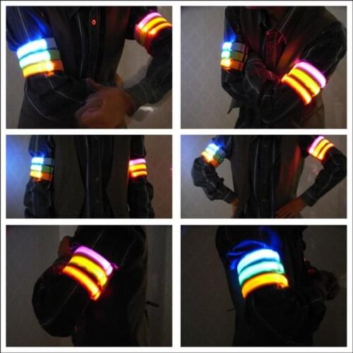 Durable Flashing LED Safety Sportswear Night Reflective Belt Strap Arm Band Armband For Cycling Sports Accessories Reflective