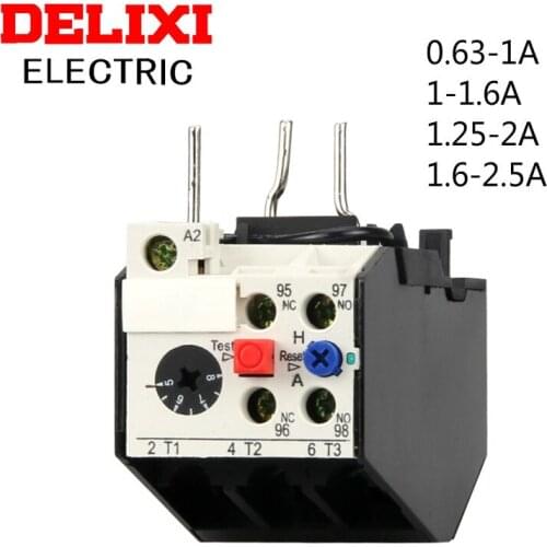 DELIXI Thermal Overload Relay Current Protection Relay 0.63-1A 1-1.6A 1.25-2A 1.6-2.5A JRS2-12.5/Z 3UA50 Adapts To CJX1
