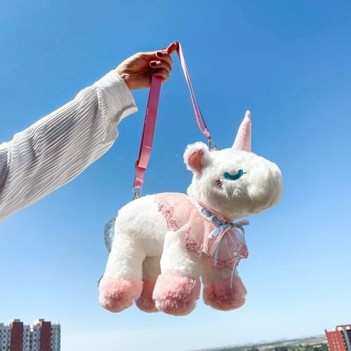 40cm Children Cute Plush Toy Lovely Cartoon Unicorn Backpack Bag Schoolbag Girls Boys Baby Kindergarten Birthday Christmas Gift