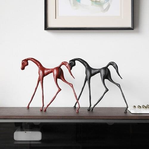 Modern Geometric Hollow Artistic Conception Horse Statue Sales Office Hotel Home Living Room Soft Decorations Metal Ornaments