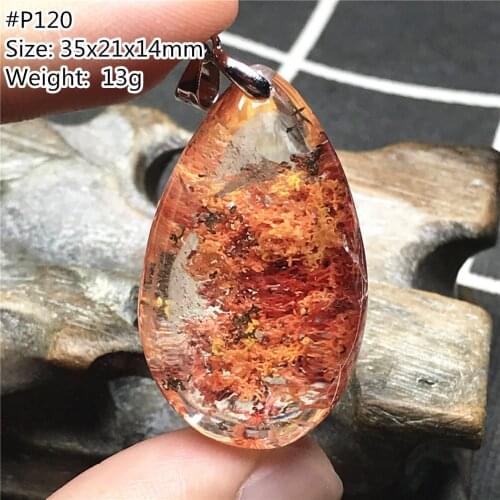 Top Natural Phantom Quartz Necklac Pendant For Women Men 35x21x14mm Beads Beauty Clear Stone Crystal Silver Rare Gemstone AAAAA