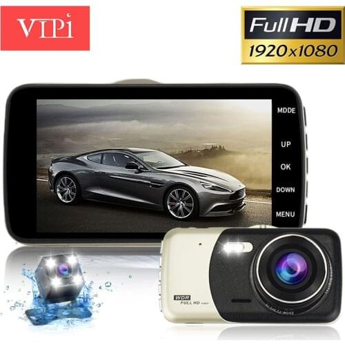 A4.0 inch IPS dual lens car camera auto dvr camcorder cars dvrs dash cam parking recorder video registrator carcam full hd 1080p