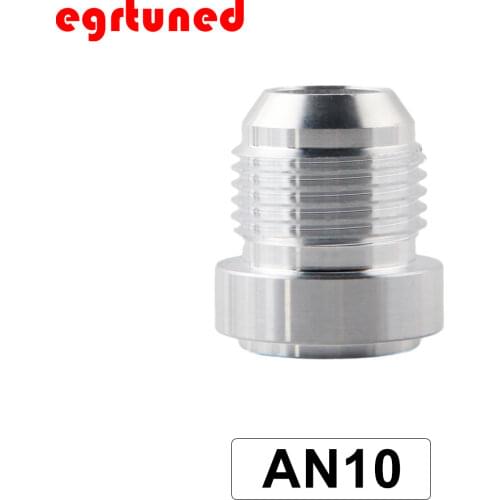 Top Quality Aluminum AN10-AN Straight Male Weld Fitting Adapter Weld Bung Nitrous Hose Fitting Silver JT1510
