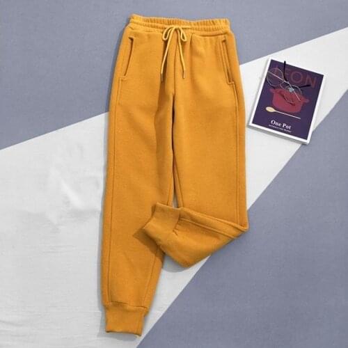 Women 2021 Autumn Winter Fashion High Waist Loose Sweatpants Female Casual Harem Pants Ladies Thick Warm Solid Trousers E717