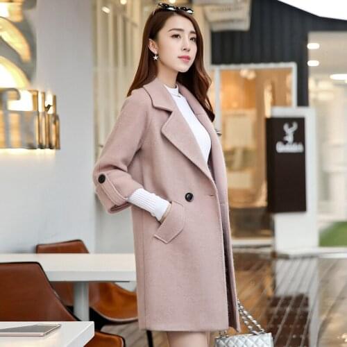 Female Coat Wool Long Winter Coat Women Jackets Korean Elegant Coats Femme Overcoat Abrigos Mujer Invierno 2020 KJ210 s