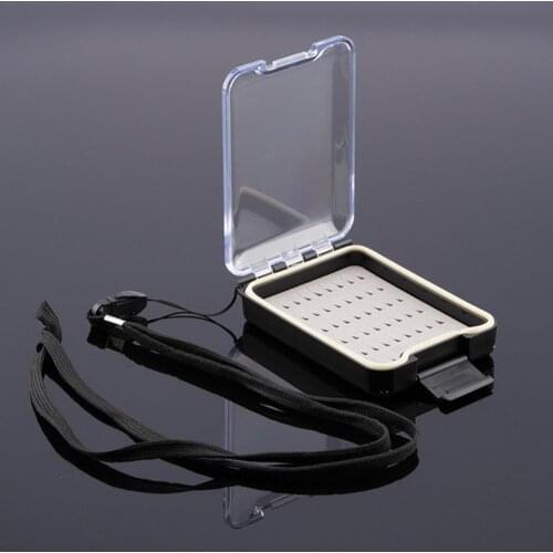 1Pcs Waterproof Pocket Slit Foam Insert Fly Fishing Box 10.5X7.7X2.5CM Plastic Transparent Cover Nymphs Lure Boxes