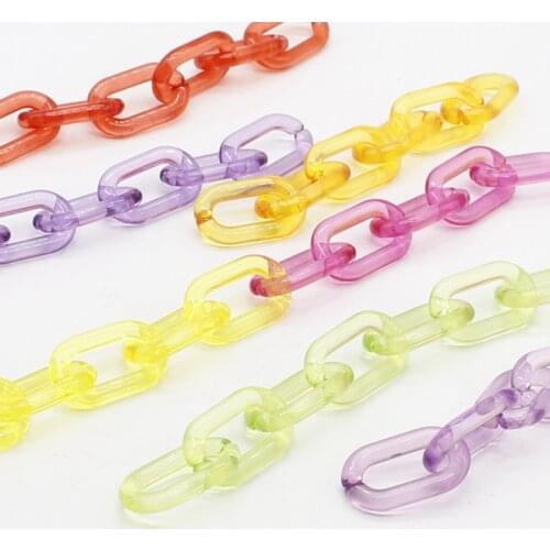 18x27mm acrylic oval transparent chain link opening buckle handbag bag chain accessories shoulder strap jewelry making 20 pcs