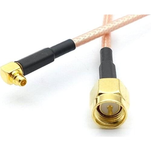 2pcs MMCX male right angle to SMA male plug RF Pigtail Jumper Cable RG316 15CM