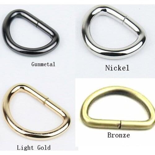 20mm metal round D Dee Ring bag adjustable buckle silver/black/bronze/gold colors