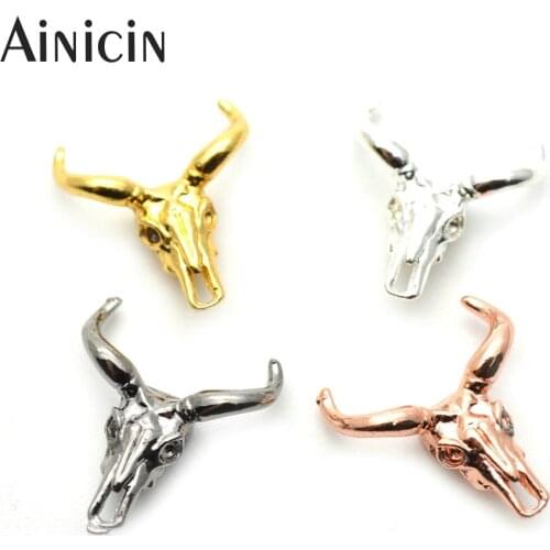 20pcs Ox-head Tauren Totem Alloy Beads 18x20mm DIY Jewelry Making Gold Silver Black Rose Gold Findings