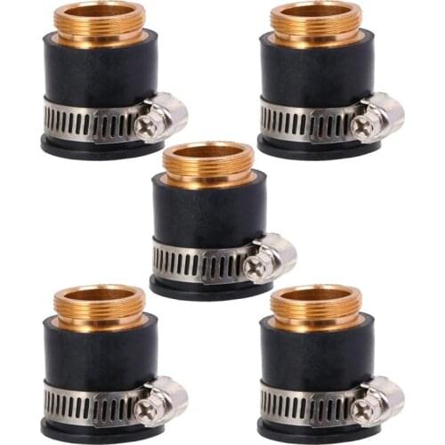 5PCS Universal Faucet Tap Connectors Adapter Tap Water Purifier Connector Copper Adapter (Black)