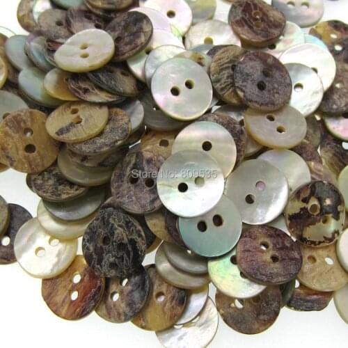 50pcs 1/2" Natural Shell Buttons Mother of Pearl Round Buttons 2 Hole For Crafts Sewing Accessories 13mm