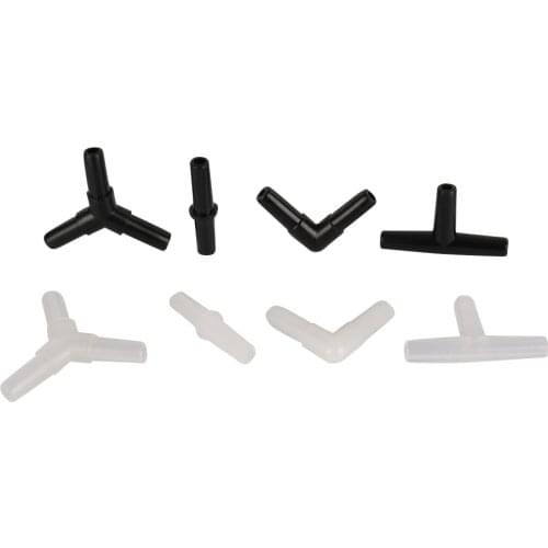 50Pcs Tee Straight Cross 90 degree Elbow Connector White Black Optional Garden Watering Hose Pipe Couplings Aquarium Accessories