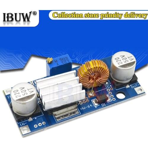 5A XL4015 DC-DC 4-38V to 1.25-36V 24V 12V 9V 5V Step Down Adjustable Power Supply Module LED Lithium Charger With Heat Sink