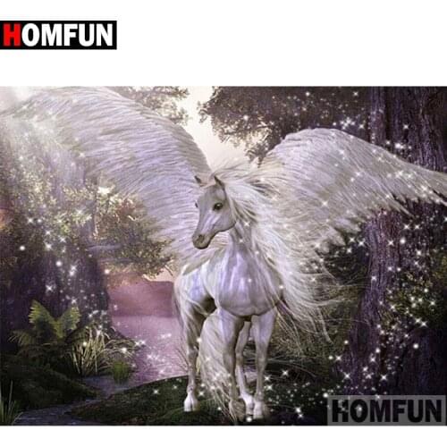 HOMFUN Full Square/Round Drill 5D DIY Diamond Painting "Wings horse" Embroidery Cross Stitch 5D Home Decor Gift A16265