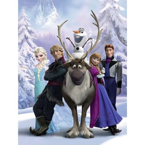 Diamond Embroidery 5D DIY Full Round Disney Diamond Painting Diamond Mosaic Cartoon Frozen Snow Princess Wedding Decoration