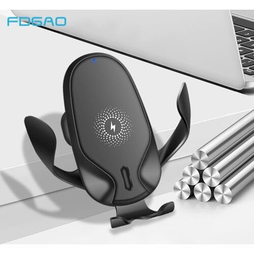 FDGAO Car Wireless Charger Phone Holder Gravity Bracket Mount Holder for iPhone 11 XS XR X 8 Samsung S10 S9 S8 15W Fast Charging
