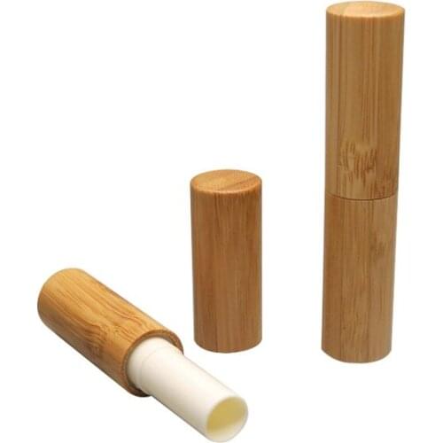 5ml Bamboo Empty Lip Gloss Tubes Empty Cosmetic Containers Lipstick Jars Balm Tube Caps Container Maquiagem Travel Makeup Tools