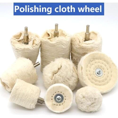 ZtDpLsd 1 Pcs 6mm Shank Cotton Polishing Wheels Cloth Buffing Wheel Grinder for Jewelry Wood Metal Abrasive Tools Cone Brush