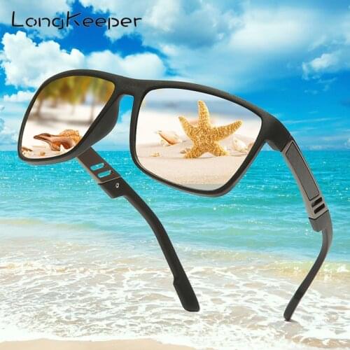 LongKeeper Classic Polarized Sunglasses Men Brand Design Square Sun Glasses for Driving Male Sport UV400 oculos de sol masculino