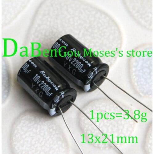 10v 2200uf +/- 20% 100% Original YXG Audio Electrolytic Capacitor Radial 13x20mm Capacitance