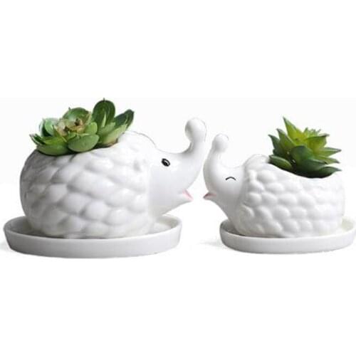Succulent Plant Pot Ceramic Vase Creative Hedgehog Animal Flowerpot Home Garden Balcony Decor Desktop Ornaments